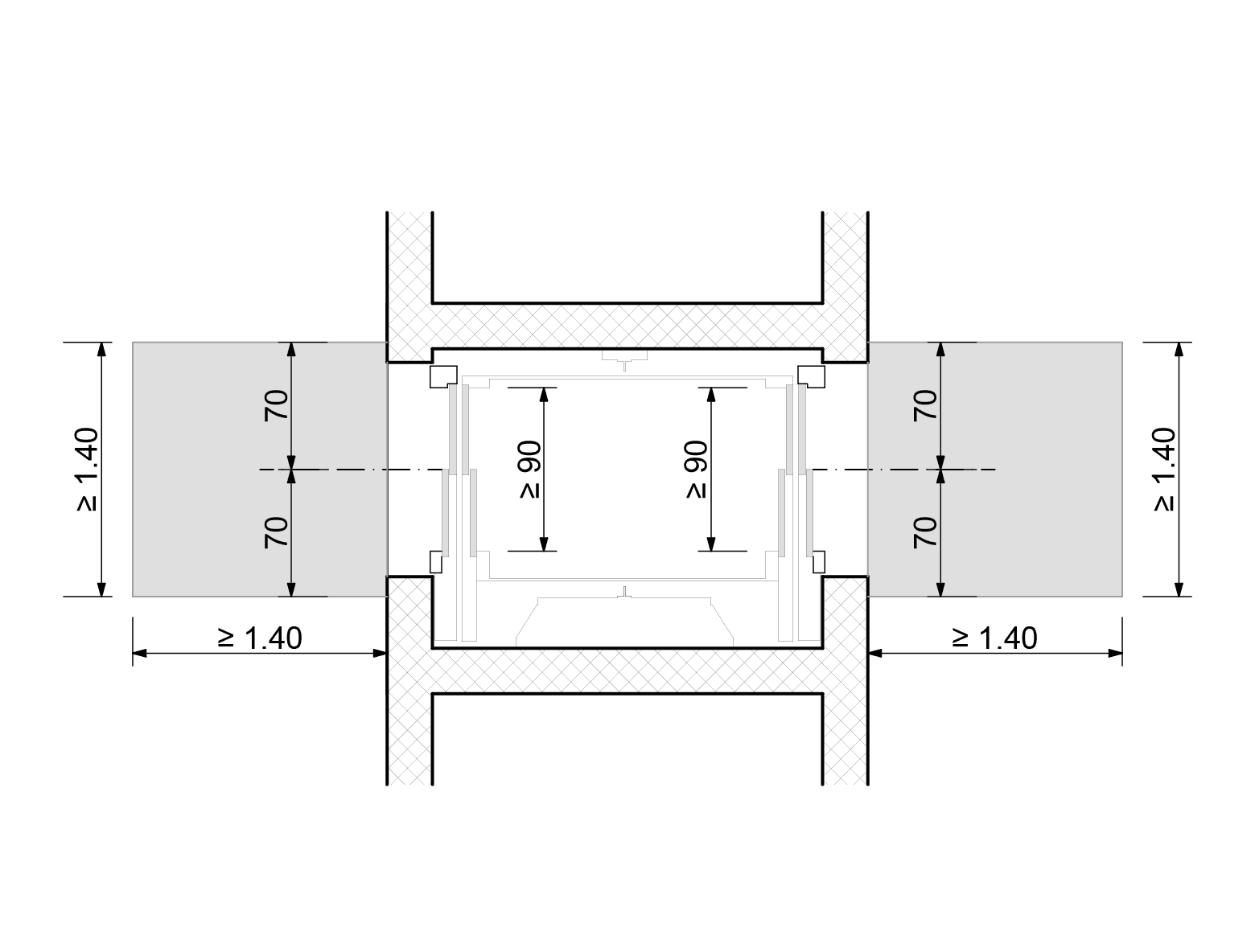 Aufzug Typ Durchlader